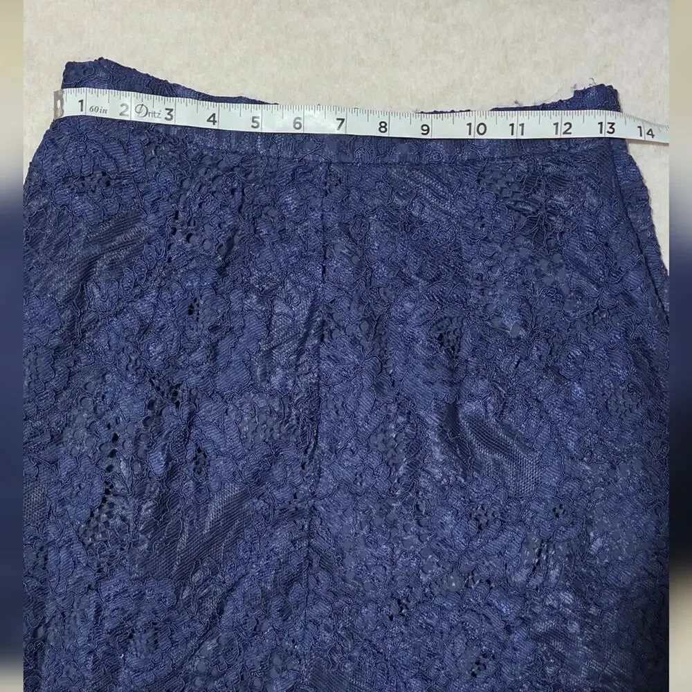 Wayf Midnight Blue Lace Midi Skirt Size Large